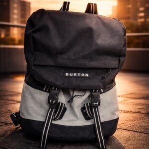 Burton Tinder 2.0 Backpack Black Gray EUC Travel School Hiking